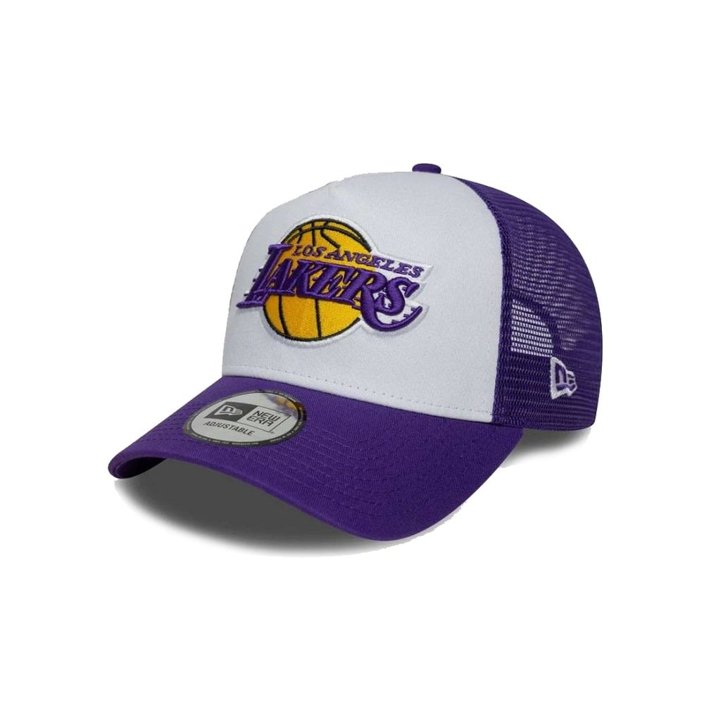9FORTY Los Angeles Lakers Side Patch A-Frame Trucker - Los Lak Purp