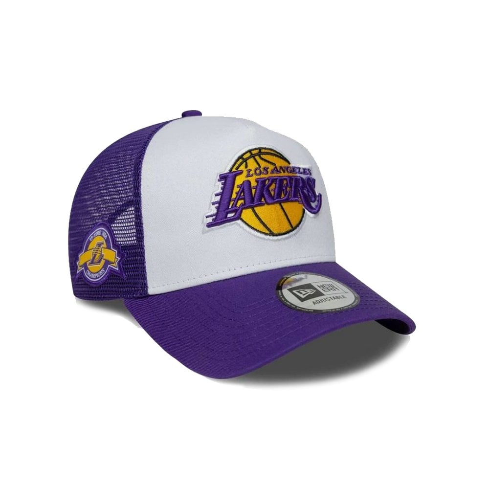 9FORTY Los Angeles Lakers Side Patch A-Frame Trucker - Los Lak Purp