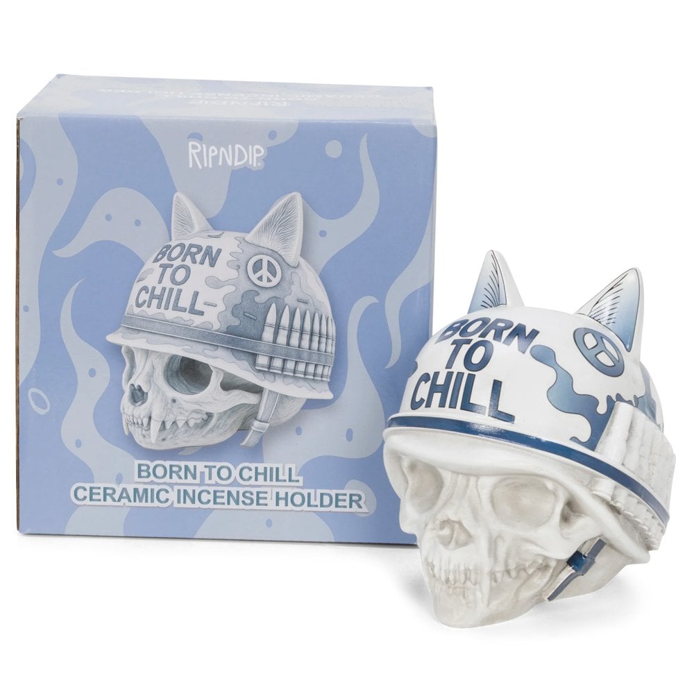 Born To Chill Ceramic Incense Holder - Indigo