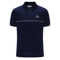 Cardona Velour Zip Polo - M Blue/White