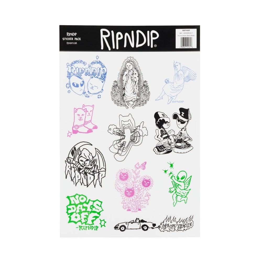 9 Lives Sticker Sheet - Multi