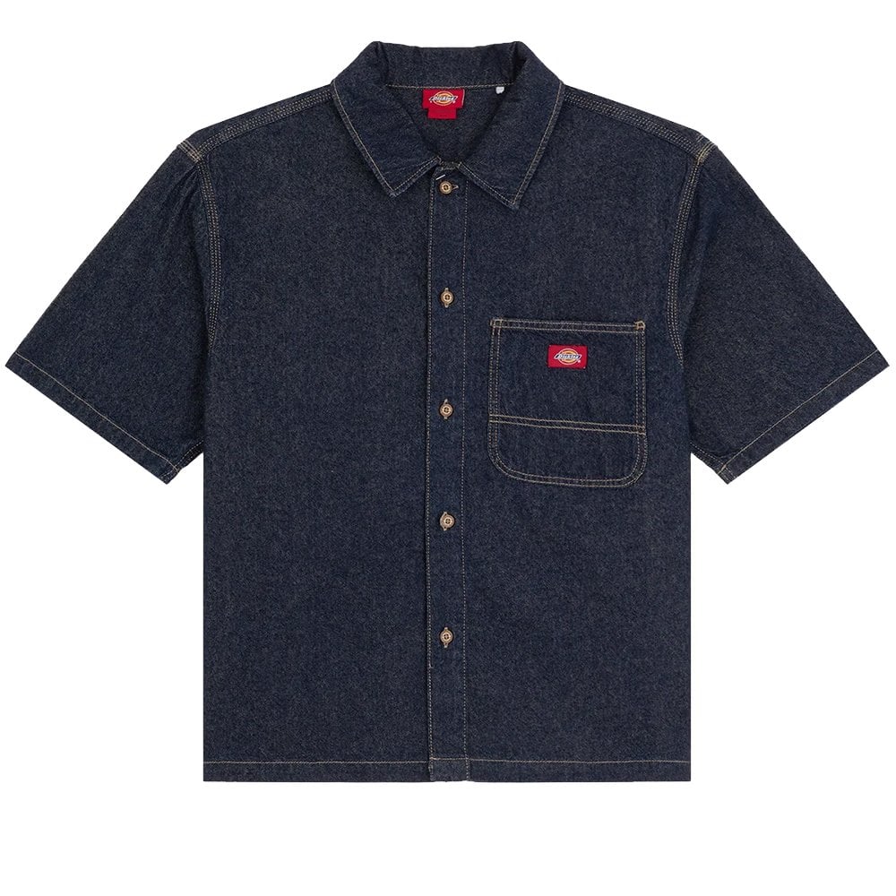 Denim Short Sleeve Shirt - Blue Rinsed