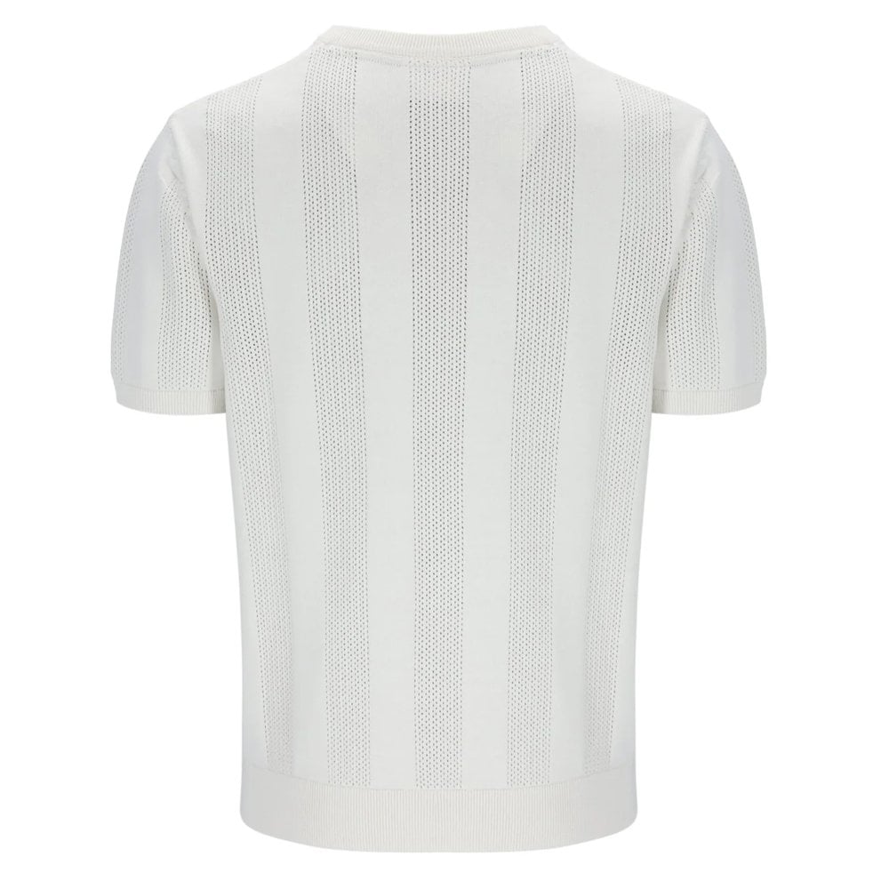 Corrado Knitted Panel T-Shirt - Gardenia