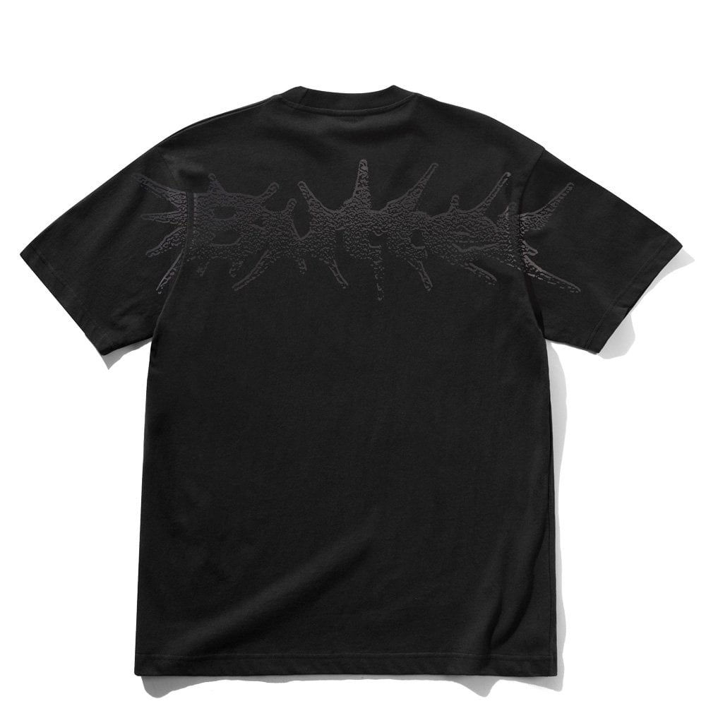 Nail Shoulder Print T-Shirt - Black