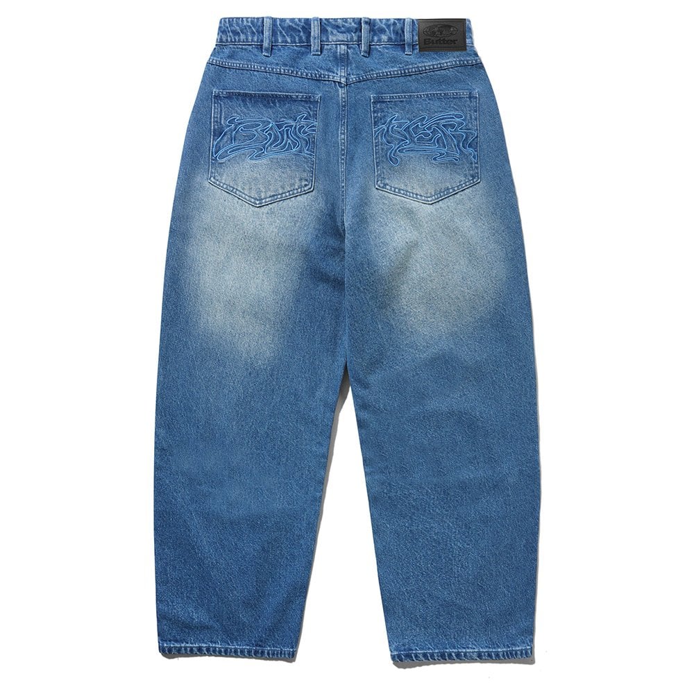 Drummer Baggy Denim Jeans - Stonewsh Blu