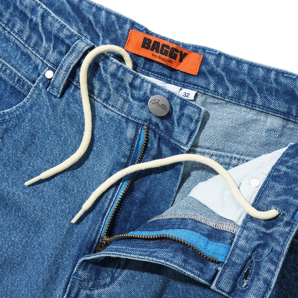 Drummer Baggy Denim Jeans - Stonewsh Blu