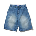 Drummer Baggy Denim Shorts - Stonewsh Blu