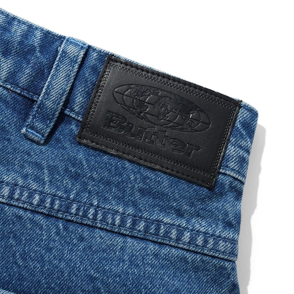 Drummer Baggy Denim Shorts - Stonewsh Blu