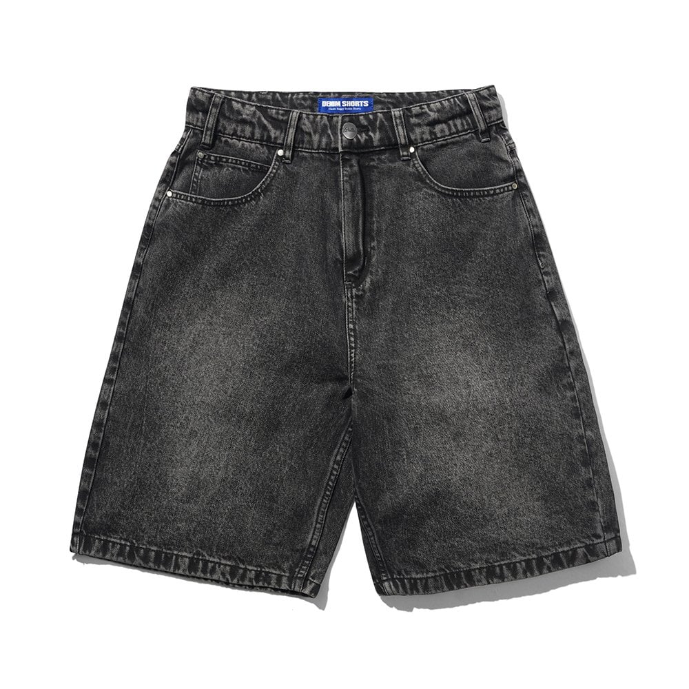 Drummer Baggy Denim Shorts - Streaky Blk