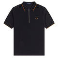Crepe Piqué Polo Shirt - Black