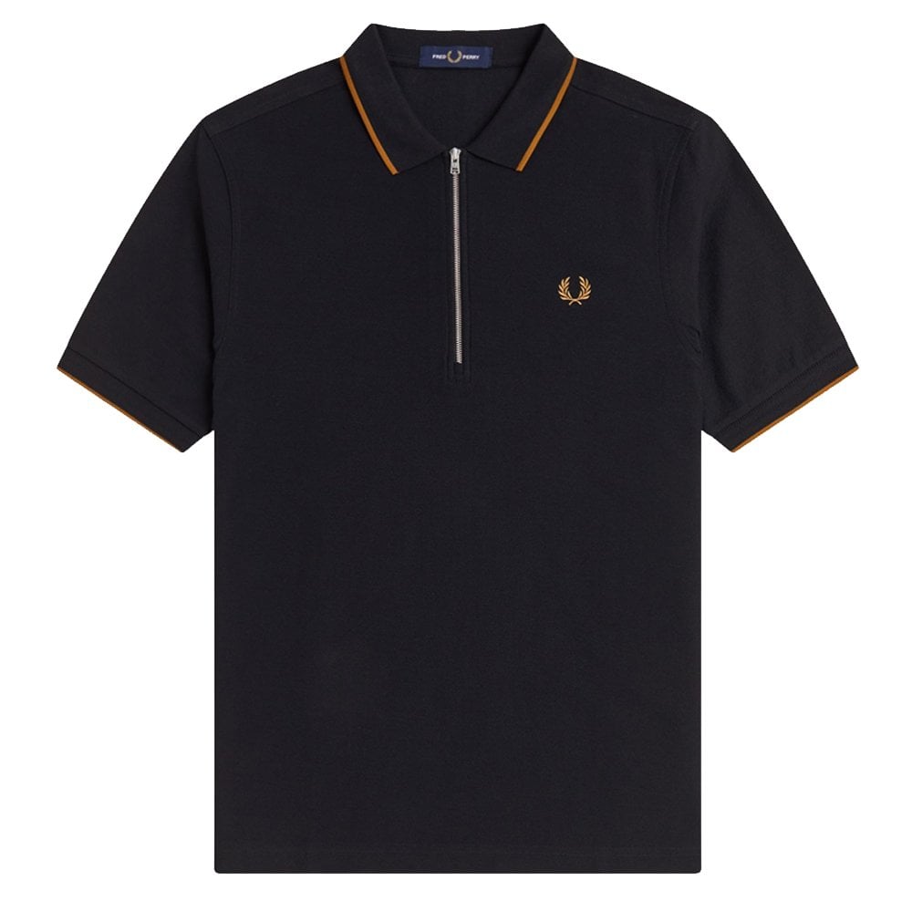 Crepe Piqué Polo Shirt - Black