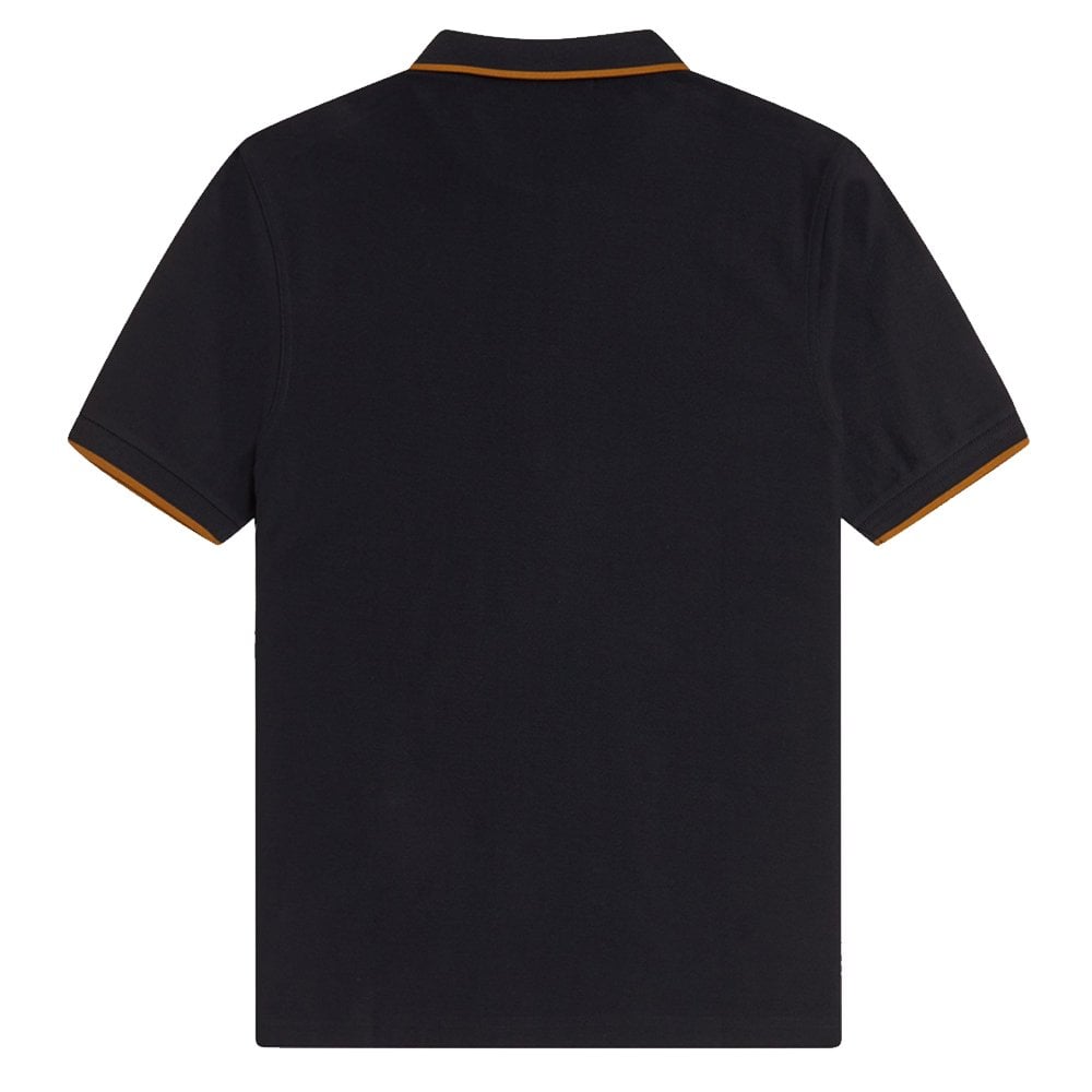 Crepe Piqué Polo Shirt - Black
