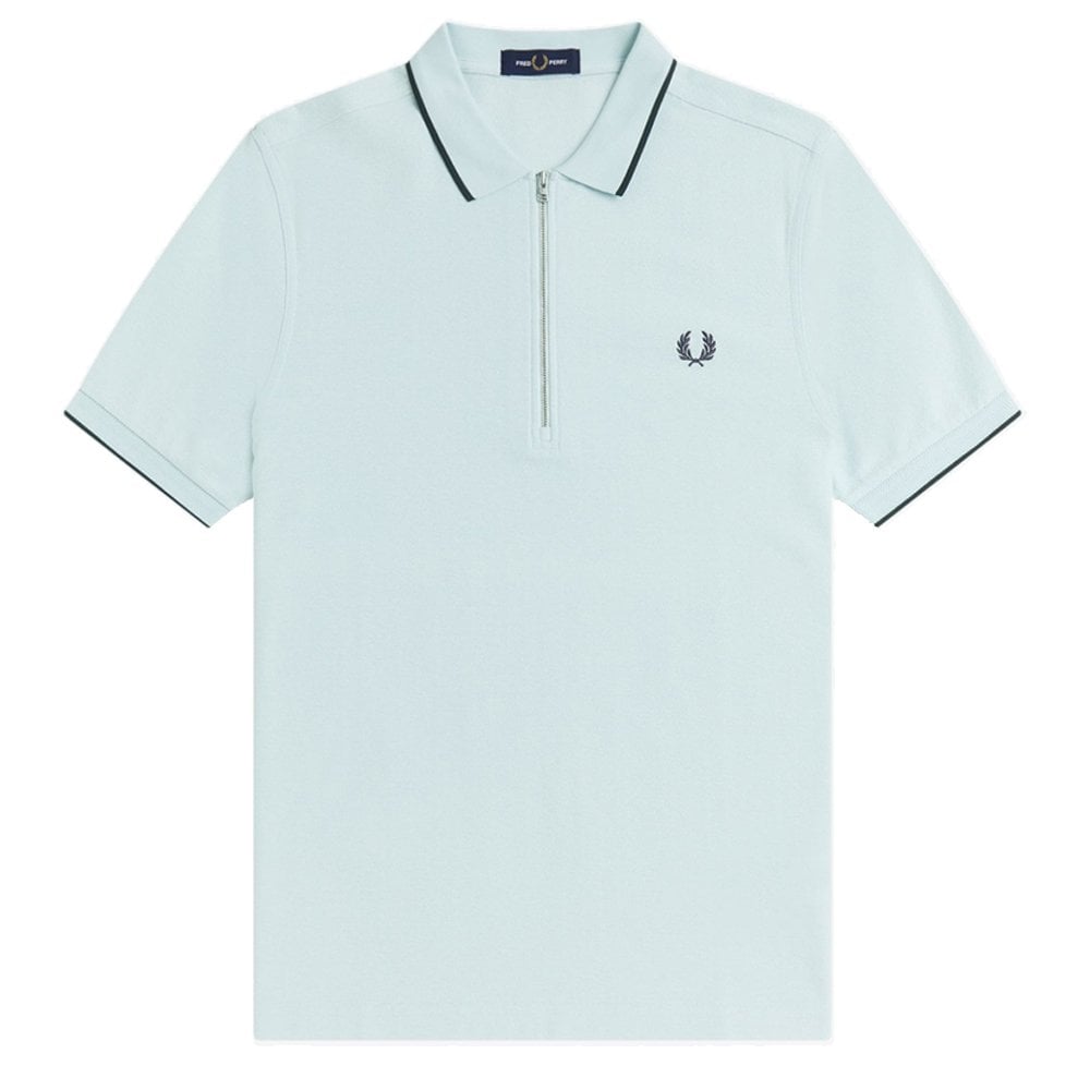 Crepe Piqué Polo Shirt - Light Ice