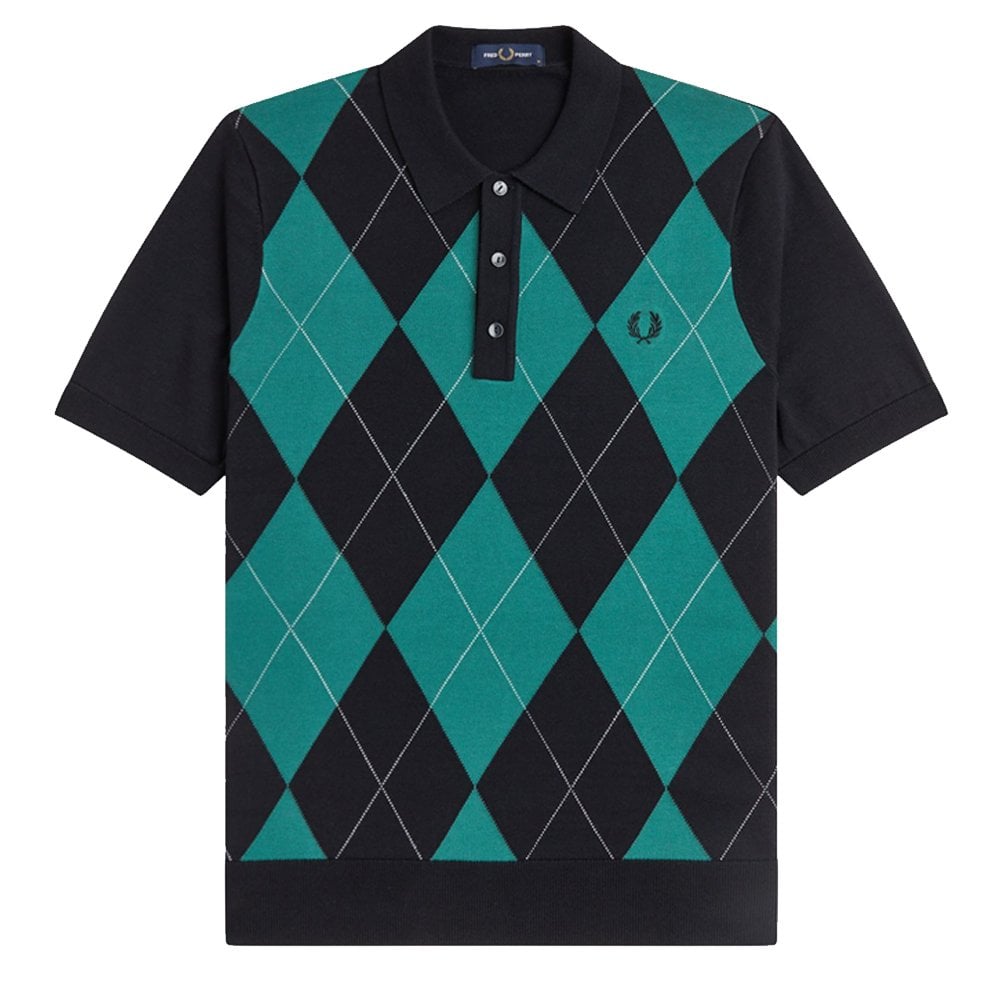 Argyle Knitted Shirt - Black