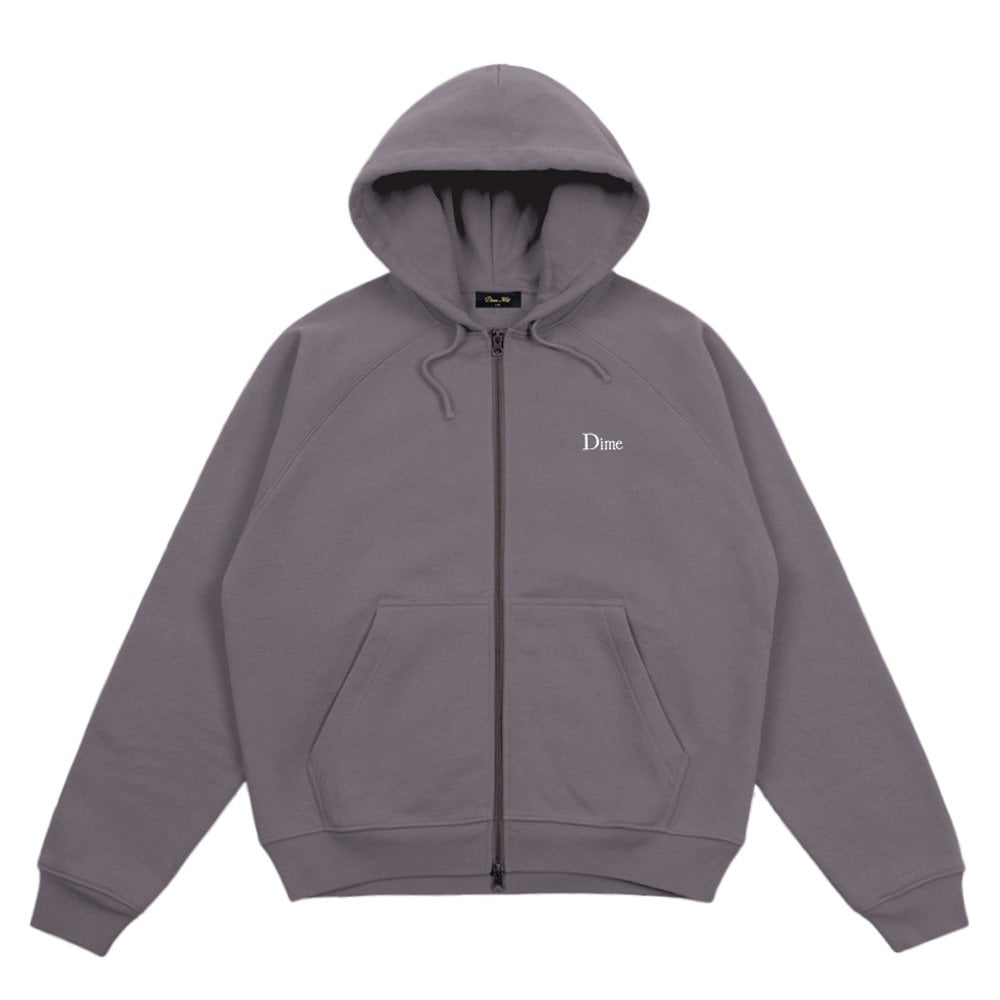 Classic Small Logo Zip Hoodie - Charc Grape