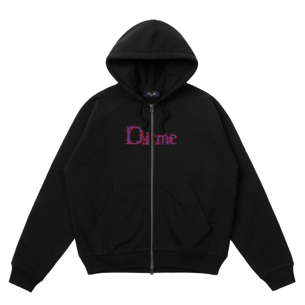 Classic Veins Zip Hoodie - Black
