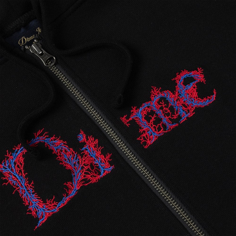 Classic Veins Zip Hoodie - Black
