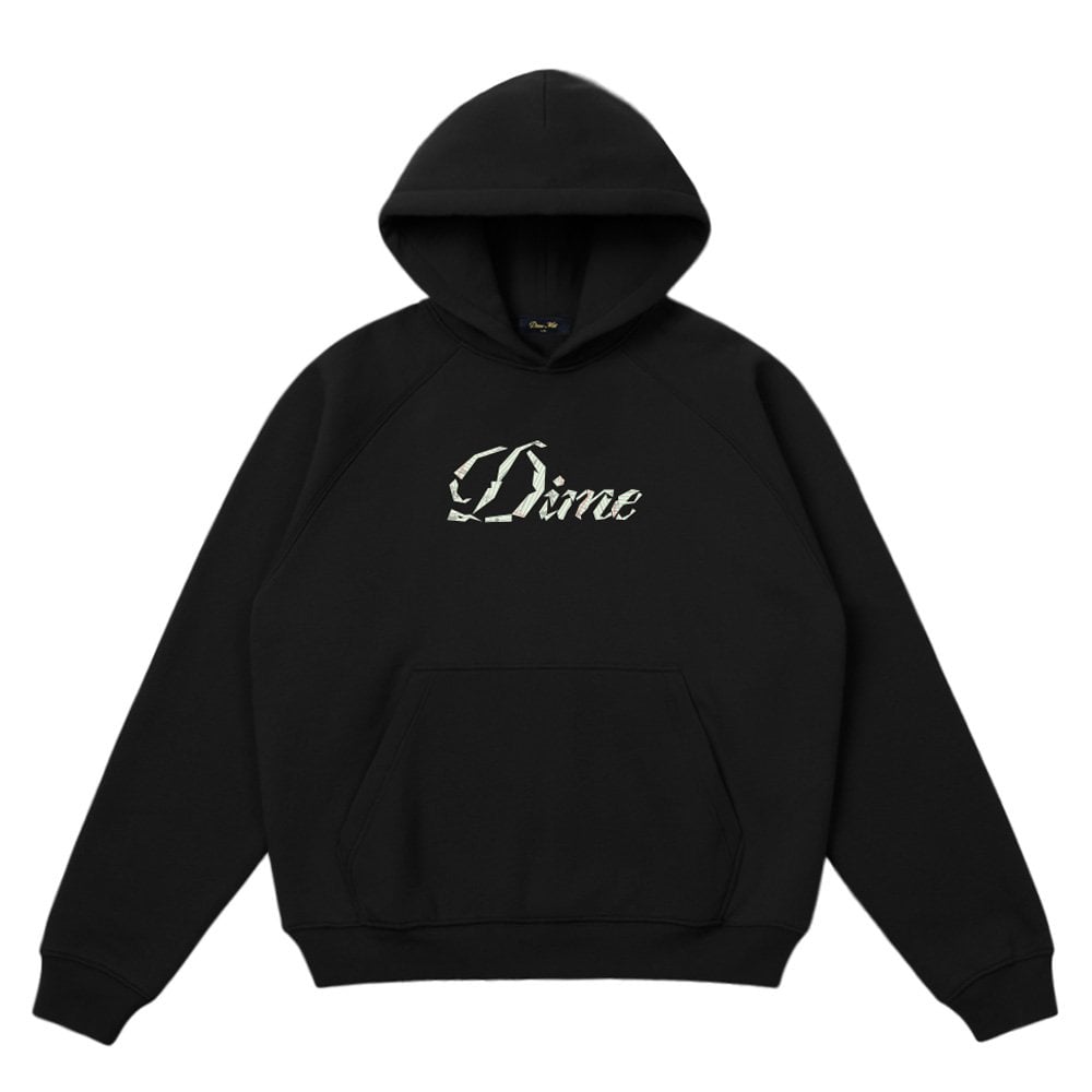 Cursive Paper Cut Hoodie - Black