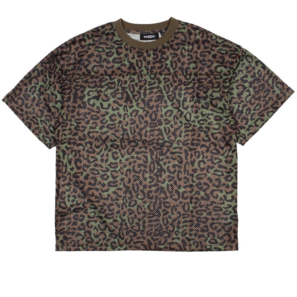 Cheetah Boxy Mesh T-Shirt  - Olive Khaki