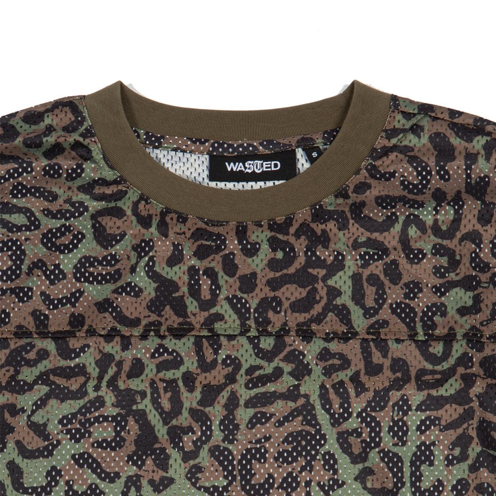Cheetah Boxy Mesh T-Shirt  - Olive Khaki