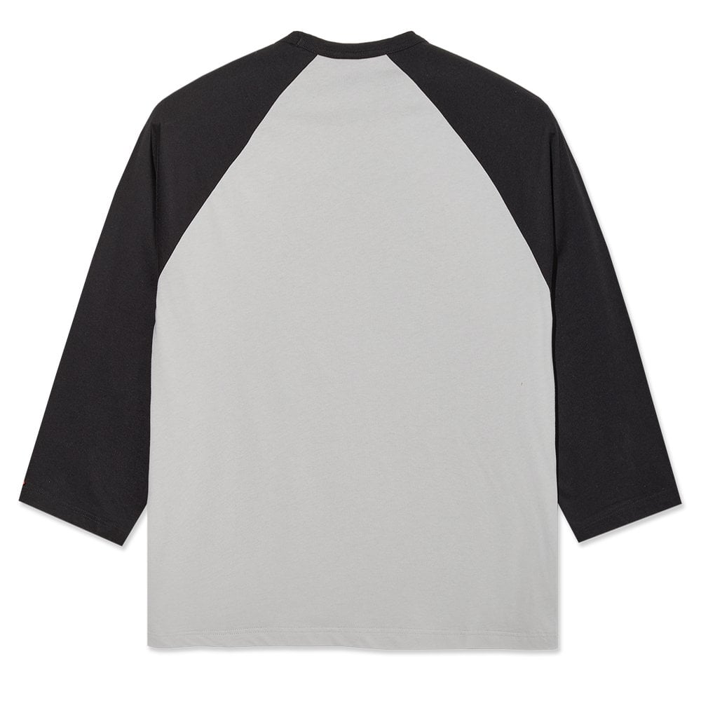 3/4 Sleeve T-Shirt  - Black/Silver