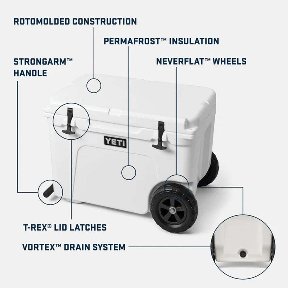 Tundra Haul Wheeled Cool Box - White