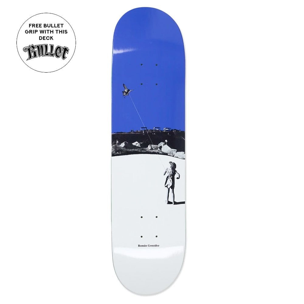 Roman Gonzalez - Kite Skateboard Deck - Blue