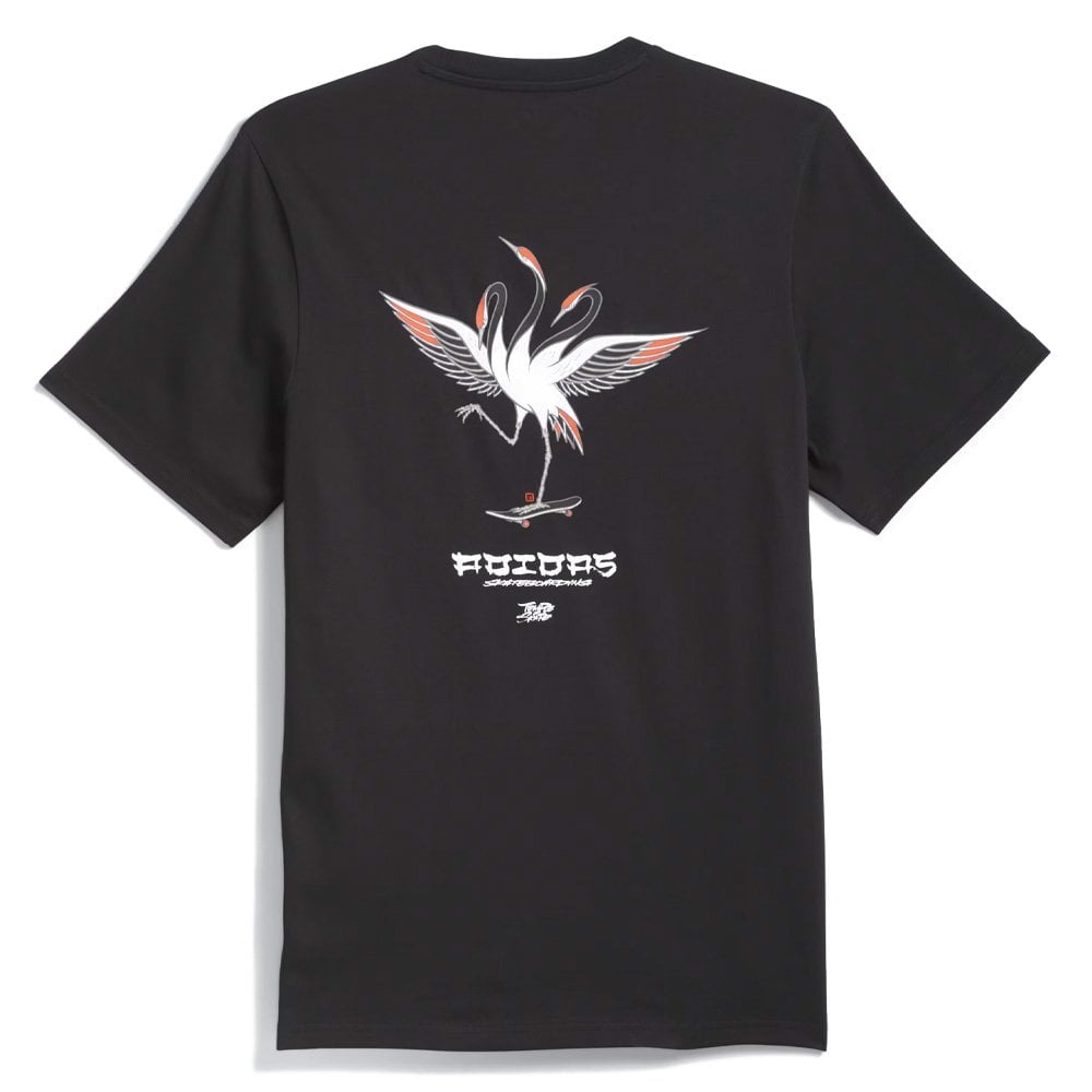 Temple Of Skate Crane T-Shirt - Black/White