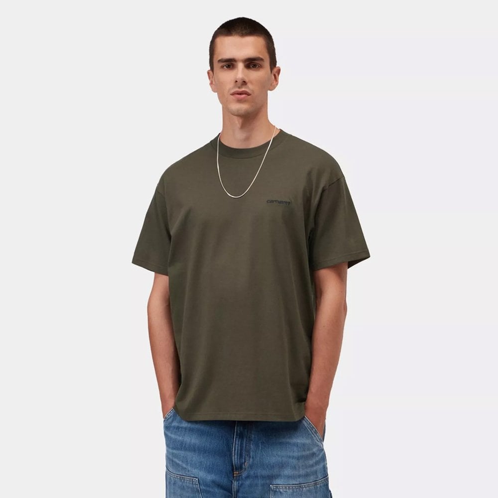 Script Embroidery T-Shirt - Cypress/Blk