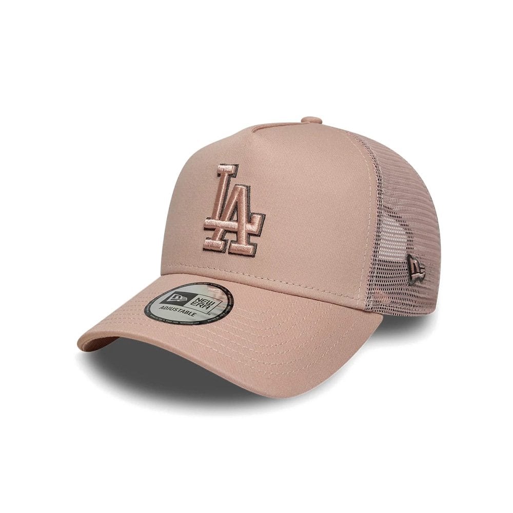 LA Dodgers MLB Outline 9FORTY E-Frame Trucker Adjustable Cap - La Pink/Grey