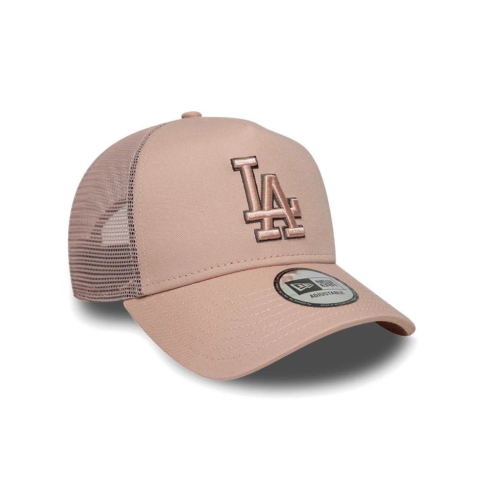 LA Dodgers MLB Outline 9FORTY E-Frame Trucker Adjustable Cap - La Pink/Grey