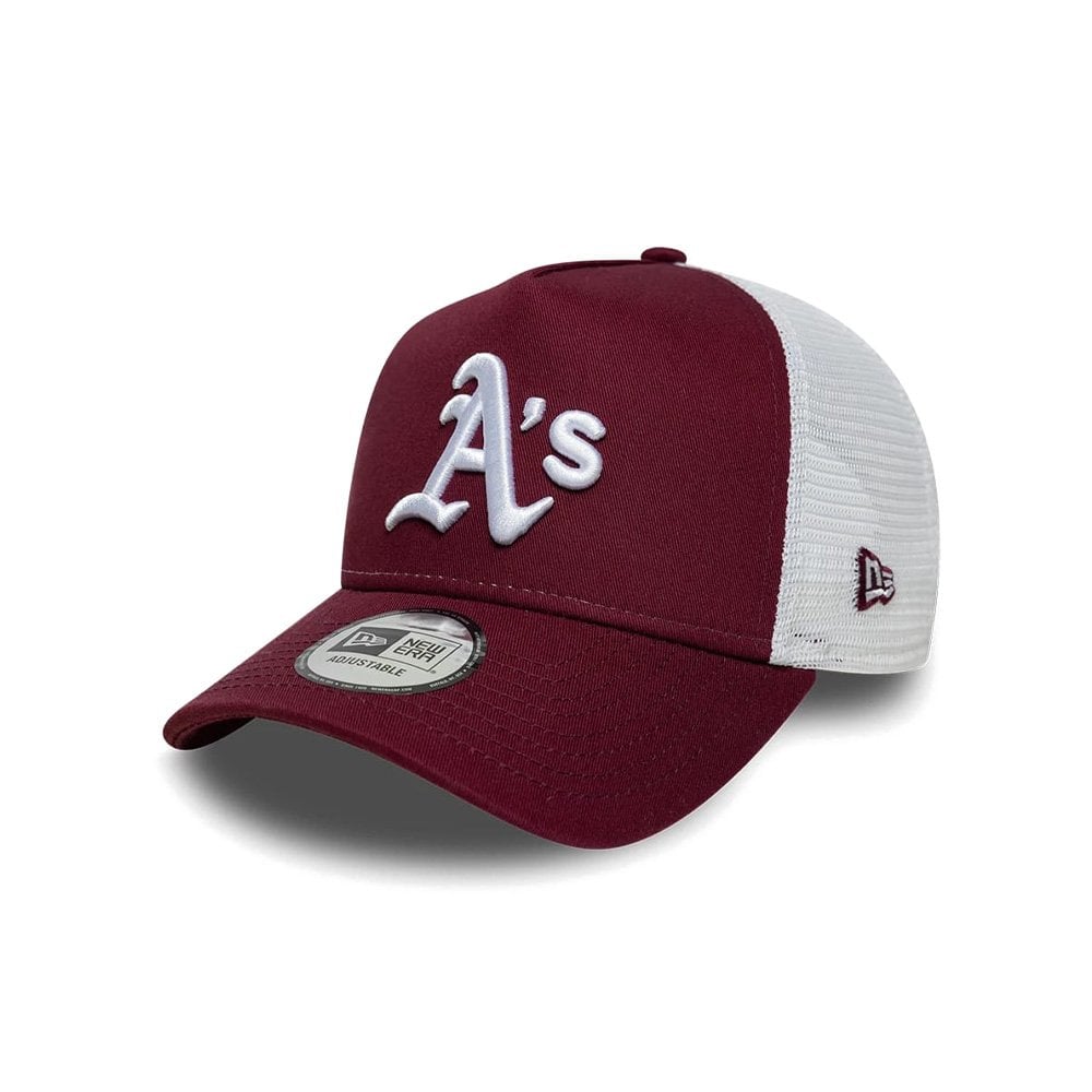 Athletics MLB League Essential 9FORTY A-Frame Trucker Adjustable Cap - Oa Burg/Wht