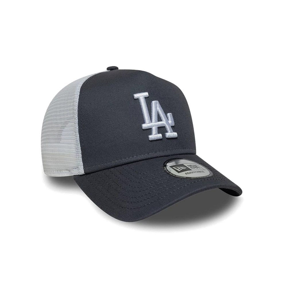 LA Dodgers MLB League Essential 9FORTY A-Frame Trucker Adjustable Cap - La Dkgry/Wht