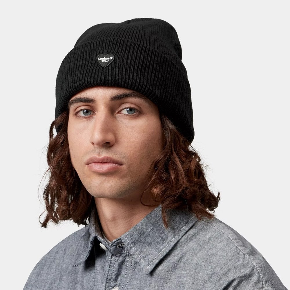 Small Heart Beanie - Black
